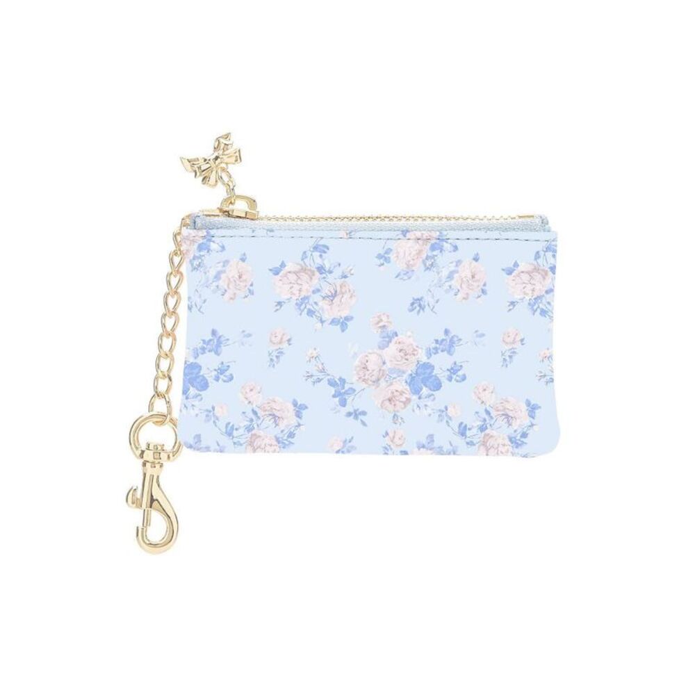 – Case-Mate Everblooming Rosettes Printed PU Zipper Coin Pouch Whisper Blue